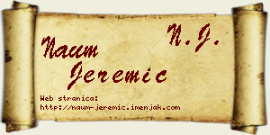 Naum Jeremić vizit kartica